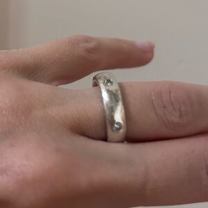 Silver eternity band ring